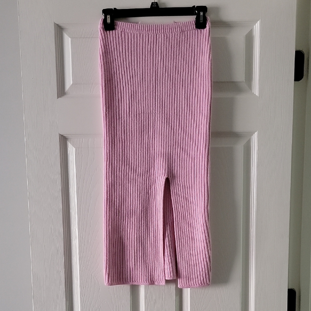 Happily Grey Knit Midi Skirt